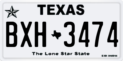 TX license plate BXH3474