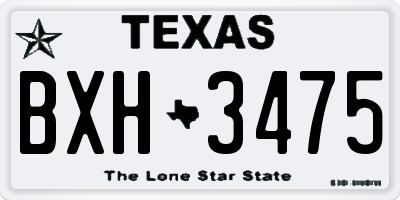 TX license plate BXH3475