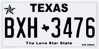 TX license plate BXH3476