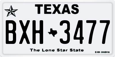 TX license plate BXH3477