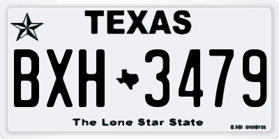 TX license plate BXH3479