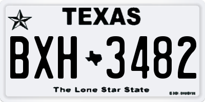 TX license plate BXH3482