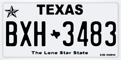 TX license plate BXH3483