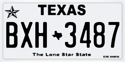 TX license plate BXH3487
