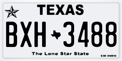 TX license plate BXH3488