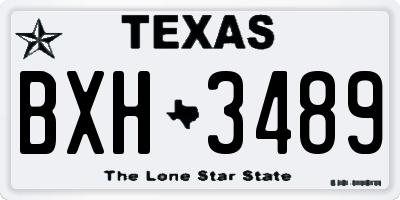 TX license plate BXH3489