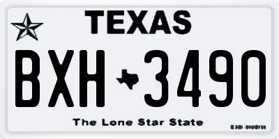 TX license plate BXH3490