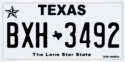 TX license plate BXH3492