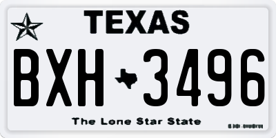 TX license plate BXH3496