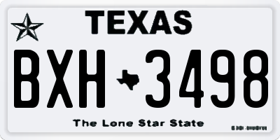 TX license plate BXH3498