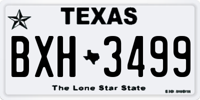 TX license plate BXH3499