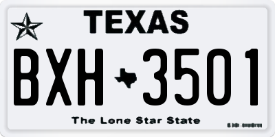 TX license plate BXH3501