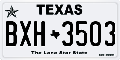 TX license plate BXH3503