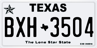 TX license plate BXH3504
