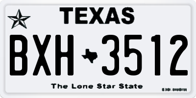 TX license plate BXH3512