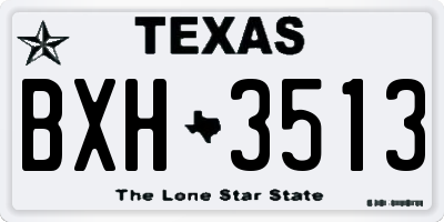 TX license plate BXH3513