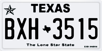 TX license plate BXH3515