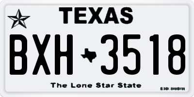 TX license plate BXH3518