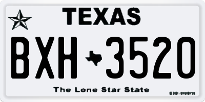 TX license plate BXH3520