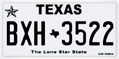 TX license plate BXH3522