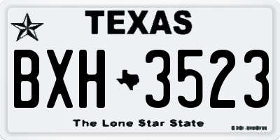 TX license plate BXH3523