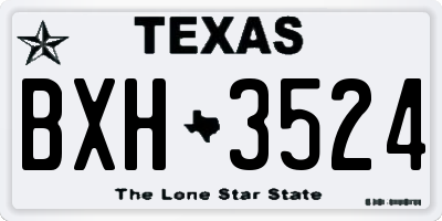 TX license plate BXH3524
