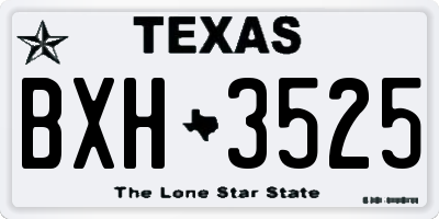 TX license plate BXH3525