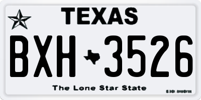 TX license plate BXH3526