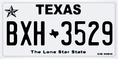 TX license plate BXH3529