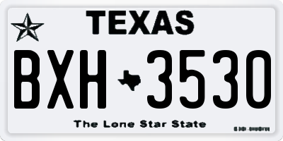 TX license plate BXH3530