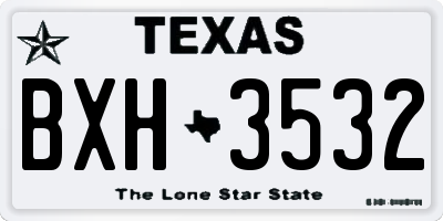 TX license plate BXH3532