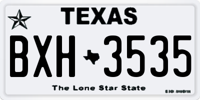 TX license plate BXH3535