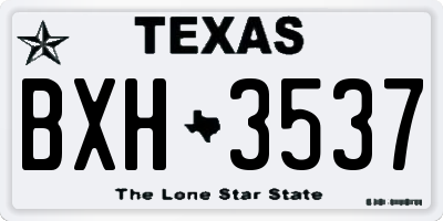 TX license plate BXH3537