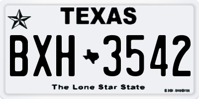 TX license plate BXH3542