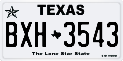 TX license plate BXH3543