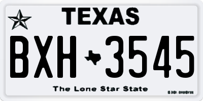 TX license plate BXH3545