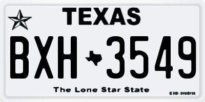 TX license plate BXH3549