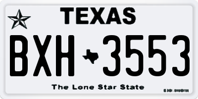 TX license plate BXH3553
