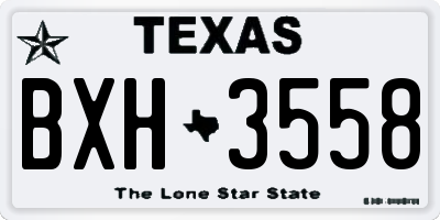 TX license plate BXH3558