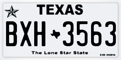 TX license plate BXH3563