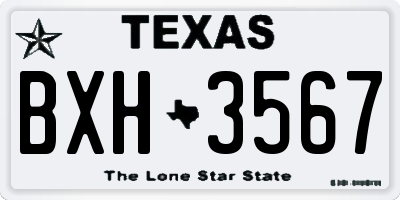 TX license plate BXH3567