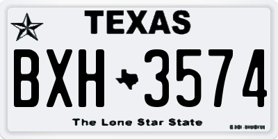 TX license plate BXH3574