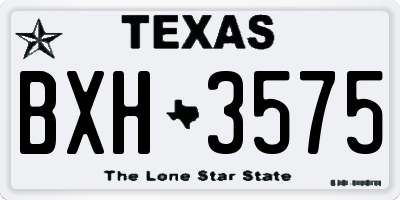 TX license plate BXH3575