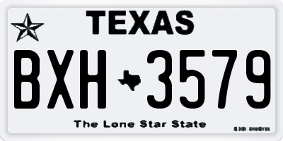 TX license plate BXH3579