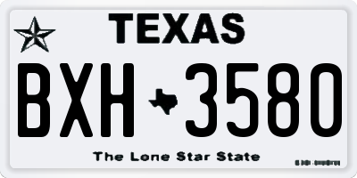 TX license plate BXH3580