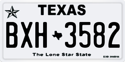 TX license plate BXH3582