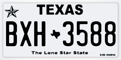 TX license plate BXH3588