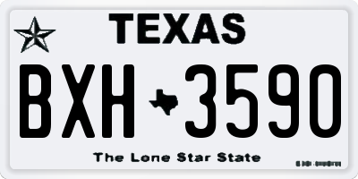 TX license plate BXH3590