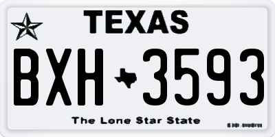 TX license plate BXH3593