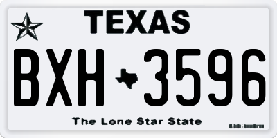 TX license plate BXH3596